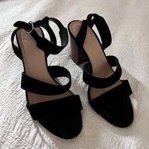 Black suede block heel sandal from JCrew